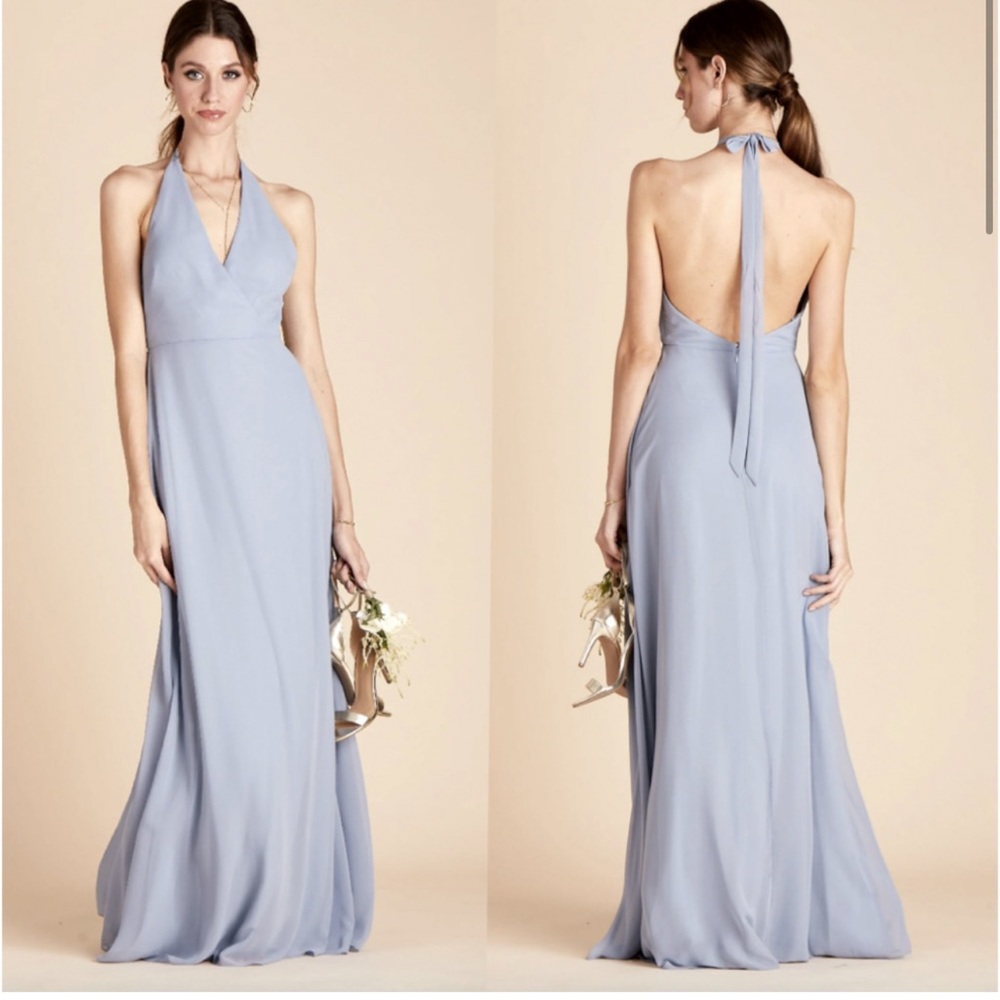 Birdy Grey Dusty Blue Moni Dress Bridesmaid Halter Convertible NWT Wedding